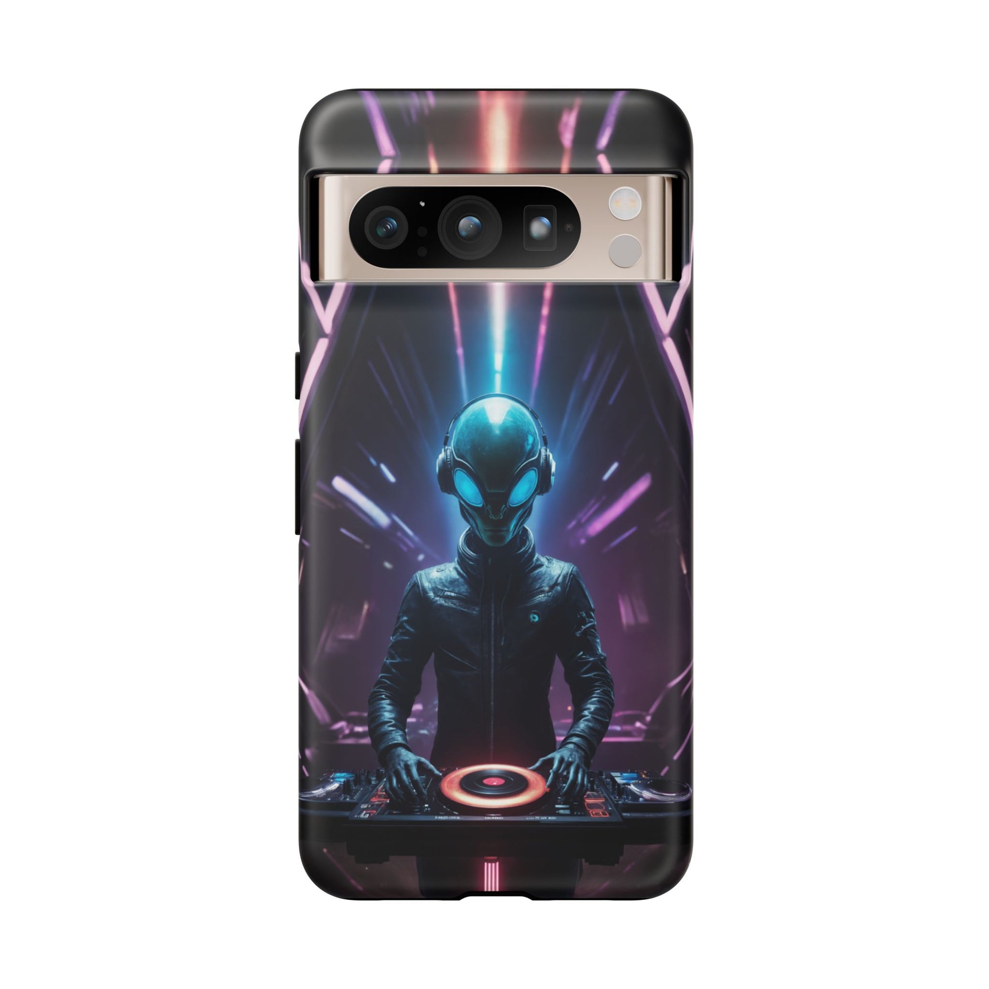 Alien DJ Phone Case for iPhone 8–16 Pro Max, Pixel 5–8 Pro, Galaxy S10–S24 Ultra - Designed by Thalia