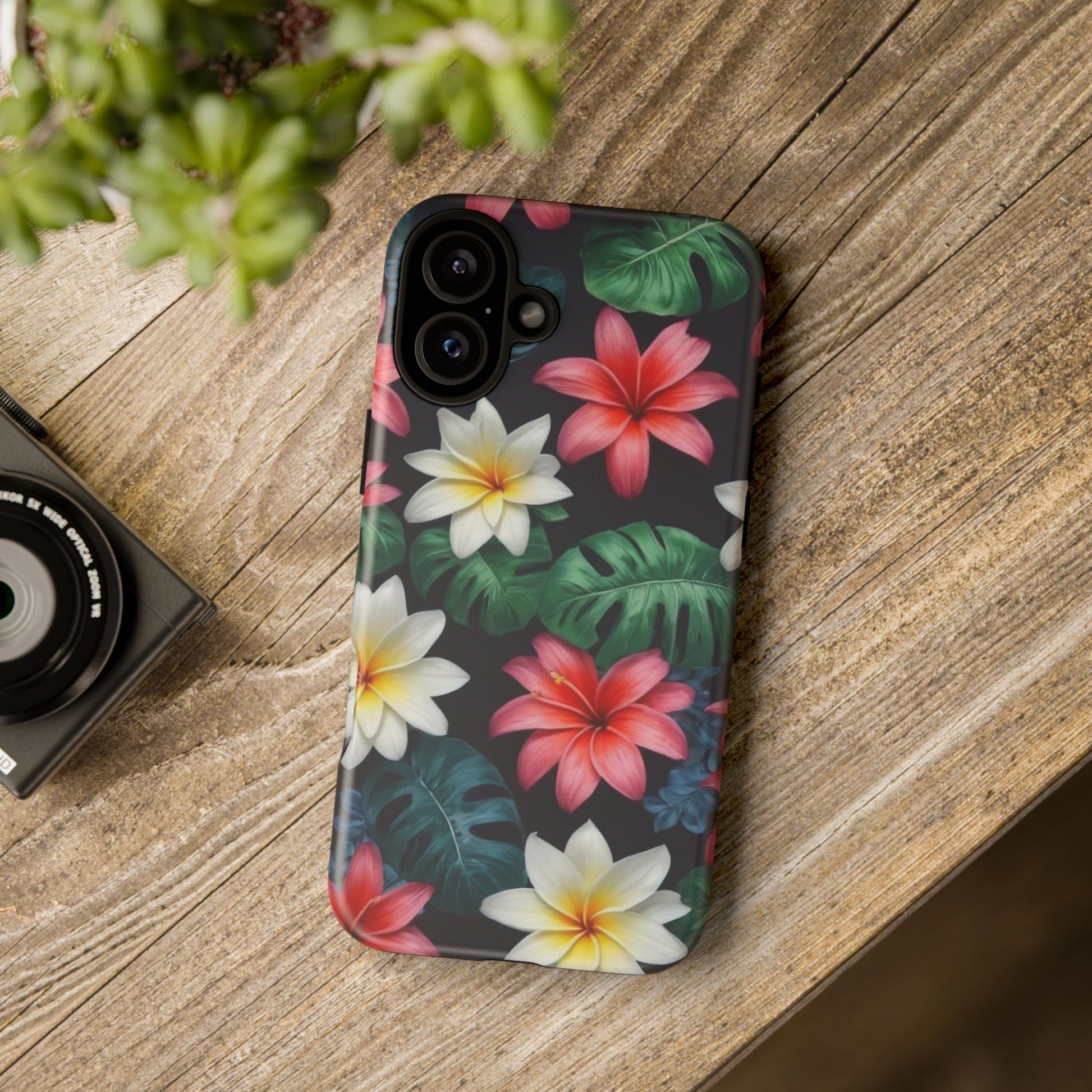 Hawaiian Flowers Phone Case for iPhone 8–16 Pro Max, iPhone 8 Plus–13 Mini, iPhone XS–XS Max, iPhone 11–14 Pro Max - Designed by Thalia