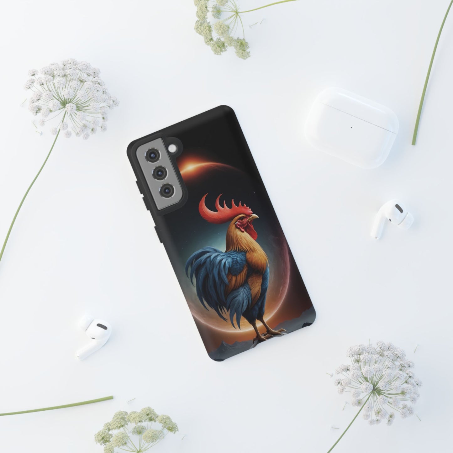 Chinese Zodiac Rooster Custom Phone Case for iPhone 8–16 Pro Max, Pixel 5–8 Pro, Galaxy S10–S24 Ultra - Designed by Thalia