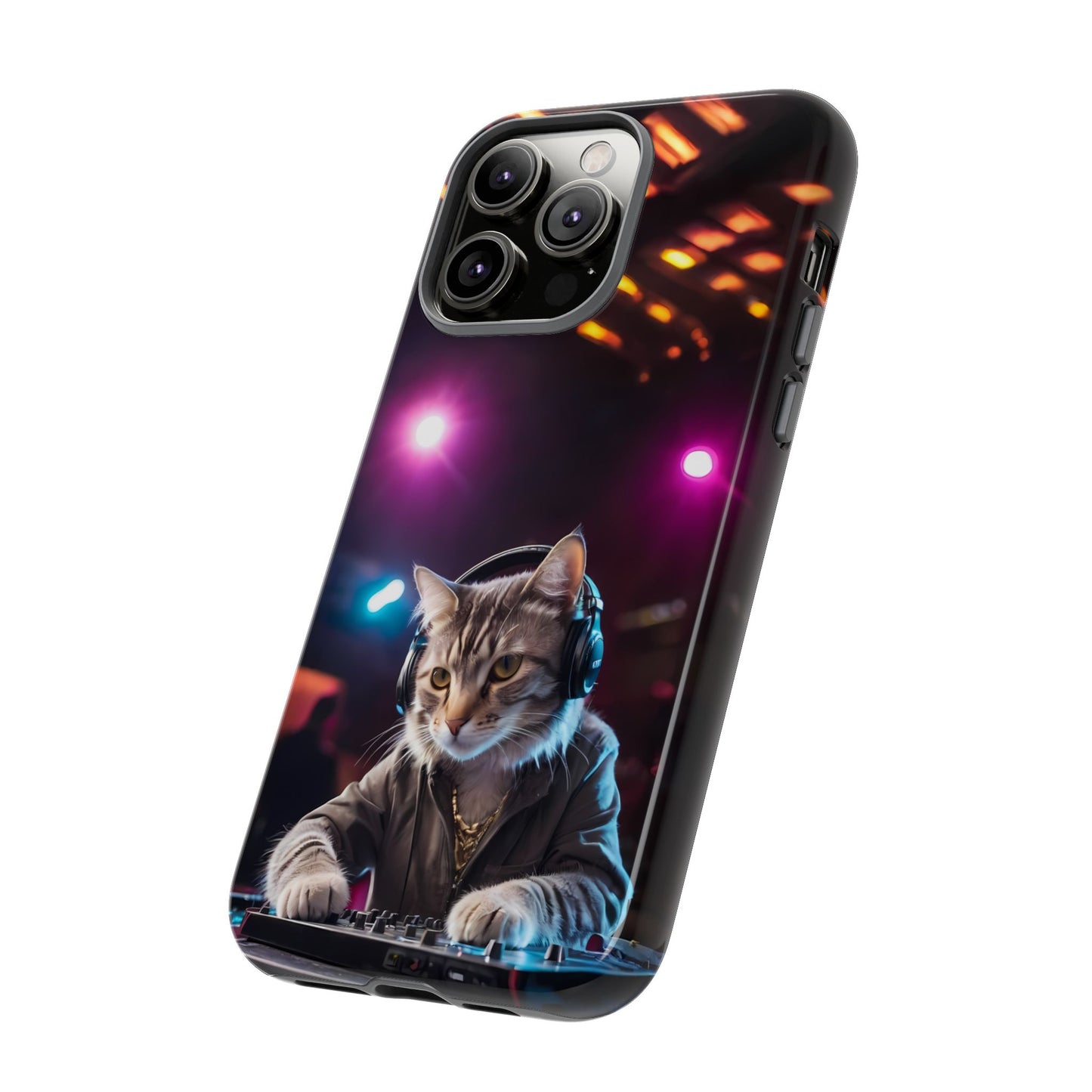 DJ Kitty Phone Case for iPhone 8–16 Pro Max, Pixel 5–8 Pro, Galaxy S10–S24 Ultra - Designed by Thalia