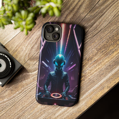 Alien DJ Phone Case for iPhone 8–16 Pro Max, Pixel 5–8 Pro, Galaxy S10–S24 Ultra - Designed by Thalia