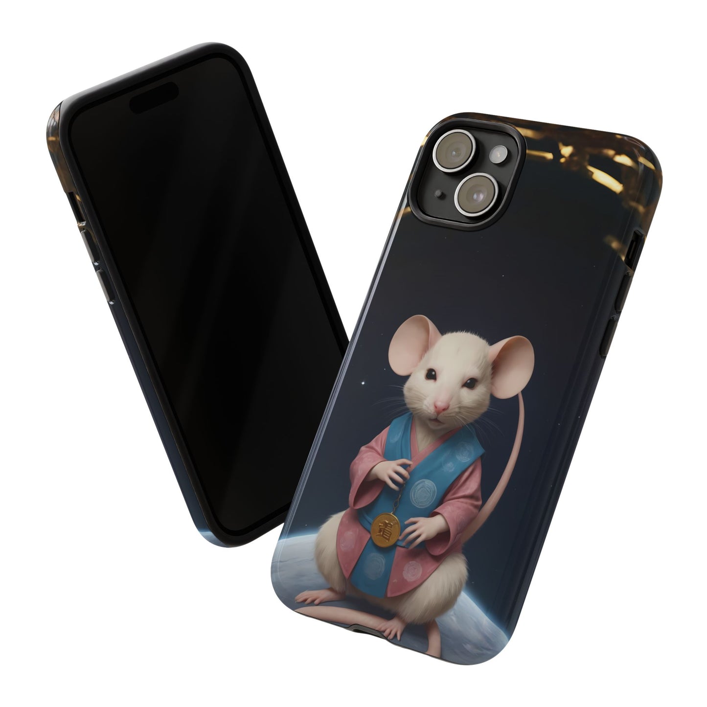 Chinese Zodiac Rat Phone Case for iPhone 8–16 Pro Max, iPhone 8 Plus–13 Mini, iPhone XS–XS Max, iPhone 11–14 Pro Max - Designed by Thalia