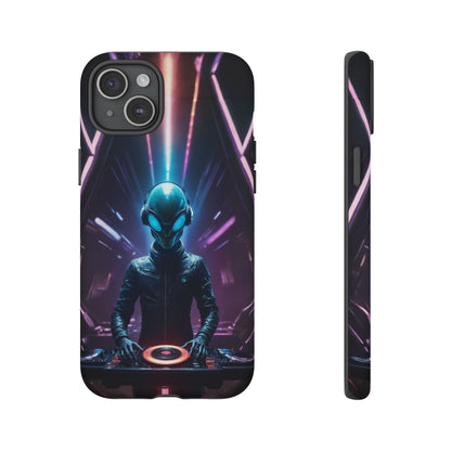 Alien DJ Phone Case for iPhone 8–16 Pro Max, Pixel 5–8 Pro, Galaxy S10–S24 Ultra - Designed by Thalia