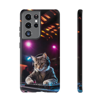 DJ Kitty Phone Case for iPhone 8–16 Pro Max, Pixel 5–8 Pro, Galaxy S10–S24 Ultra - Designed by Thalia