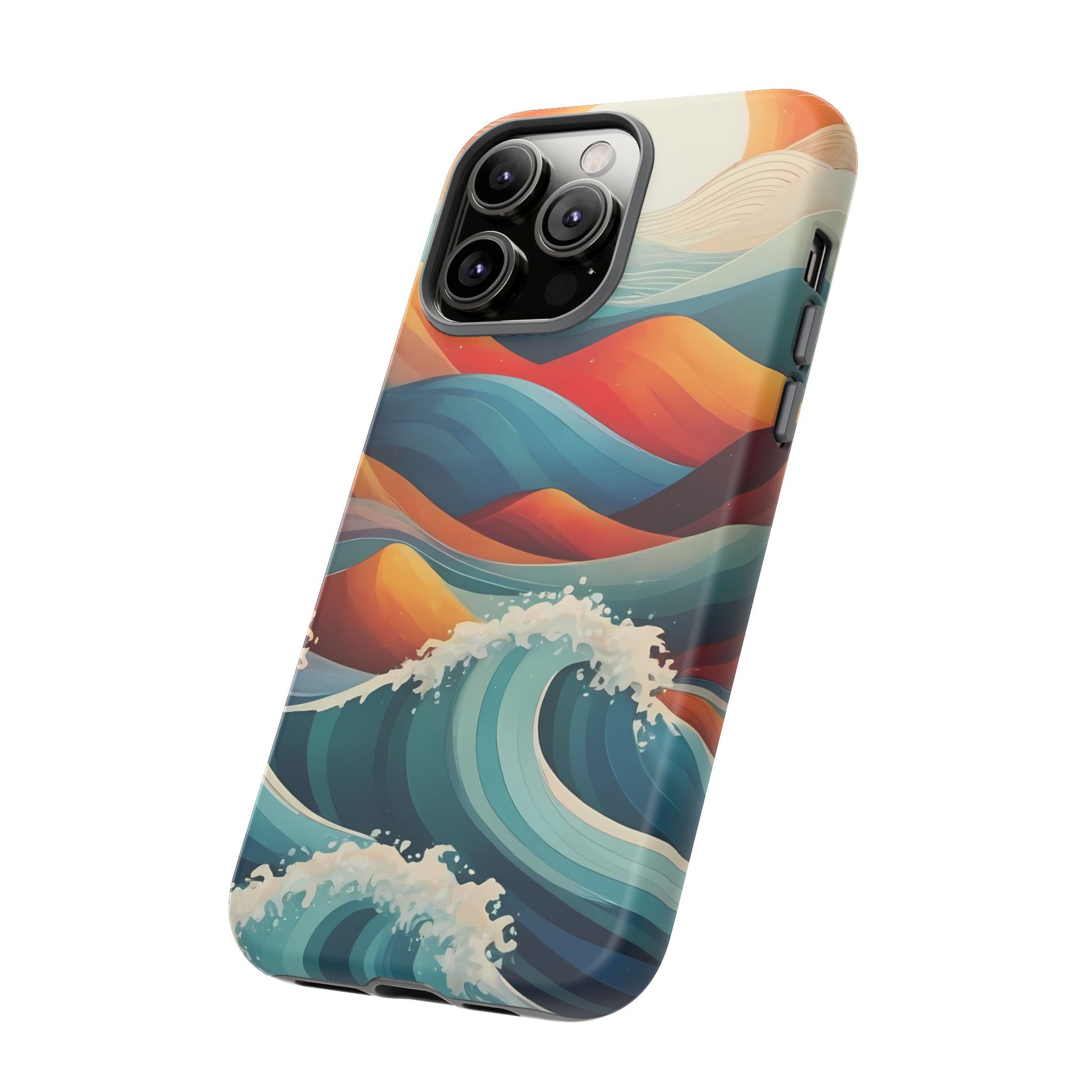 Retro Waves Phone Case for iPhone 8–16 Pro Max, Pixel 5–8 Pro, Galaxy S10–S24 Ultra - Designed by Thalia