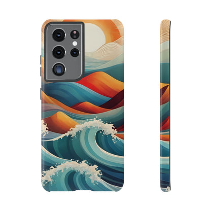 Retro Waves Phone Case for iPhone 8–16 Pro Max, Pixel 5–8 Pro, Galaxy S10–S24 Ultra - Designed by Thalia