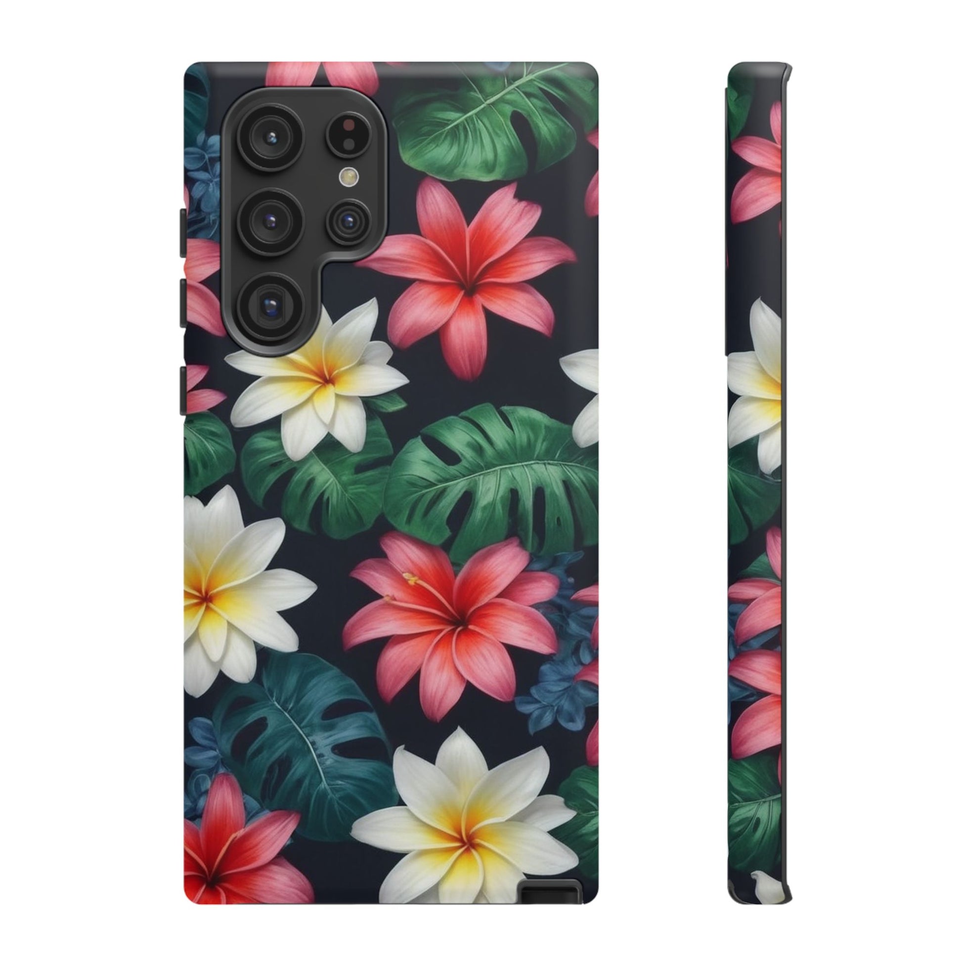 Hawaiian Flowers Custom Phone Case for Samsung Galaxy S10–S10 Plus, S20–S20 Ultra, S21, S22, S23, S24 Ultra - Designed by Thalia