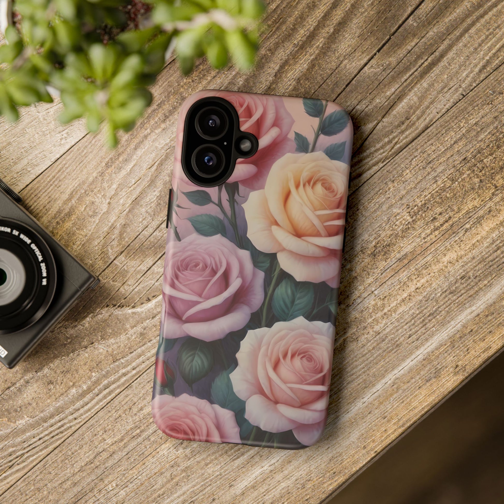 Bloom with Style - Roses Custom Phone Case for iPhone 8–16 Pro Max, iPhone 8 Plus–13 Mini, iPhone XS–XS Max, iPhone 11–14 Pro Max - Designed by Thalia