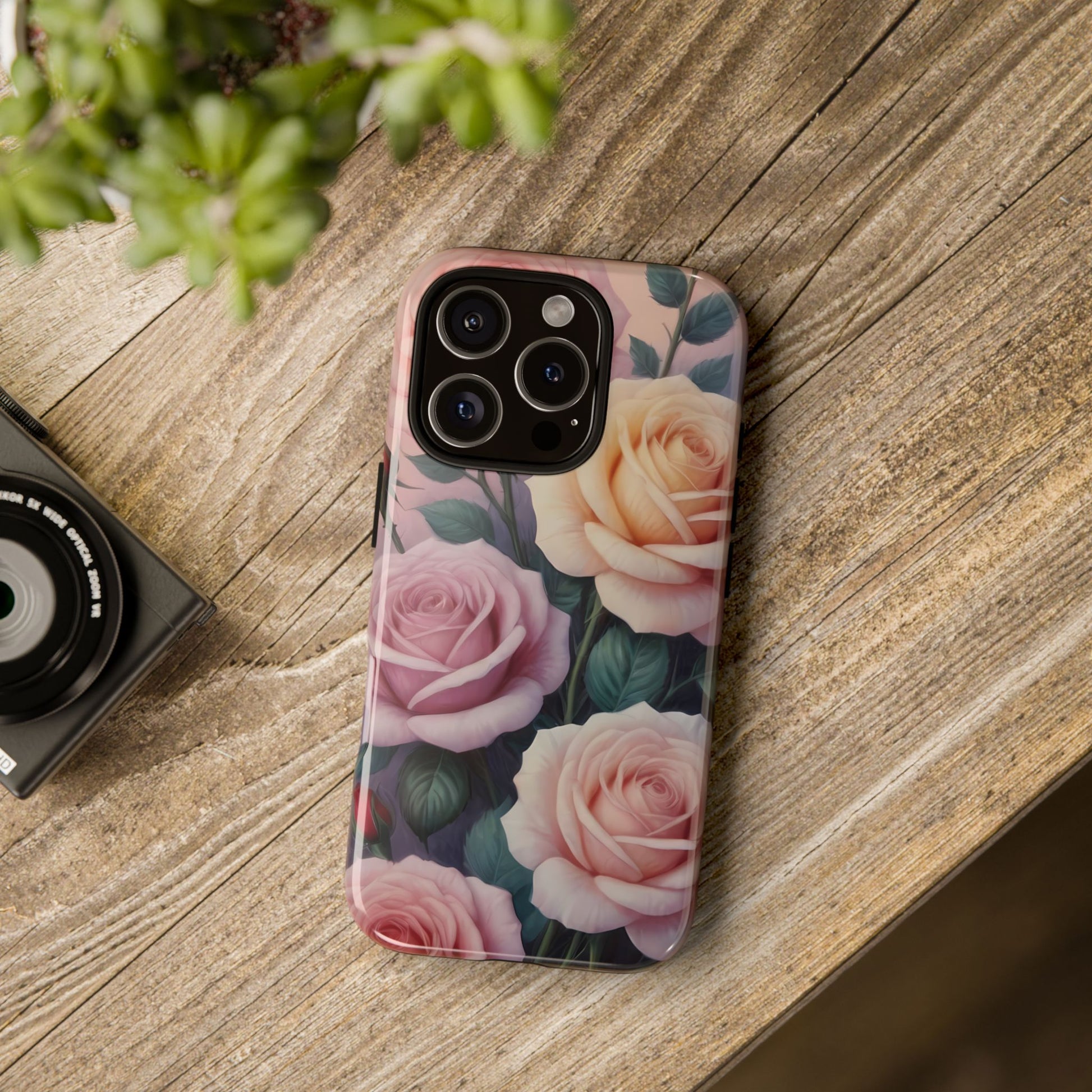 Bloom with Style - Roses Custom Phone Case for iPhone 8–16 Pro Max, iPhone 8 Plus–13 Mini, iPhone XS–XS Max, iPhone 11–14 Pro Max - Designed by Thalia