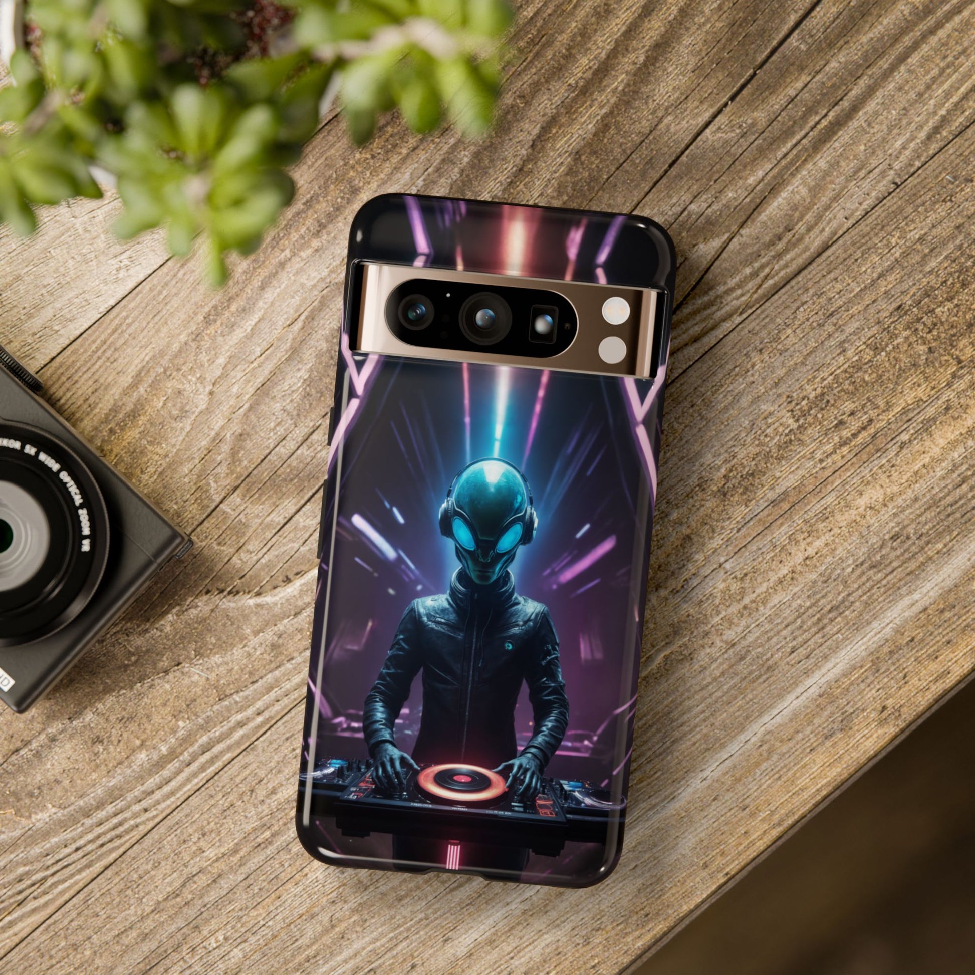 Alien DJ Phone Case for iPhone 8–16 Pro Max, Pixel 5–8 Pro, Galaxy S10–S24 Ultra - Designed by Thalia