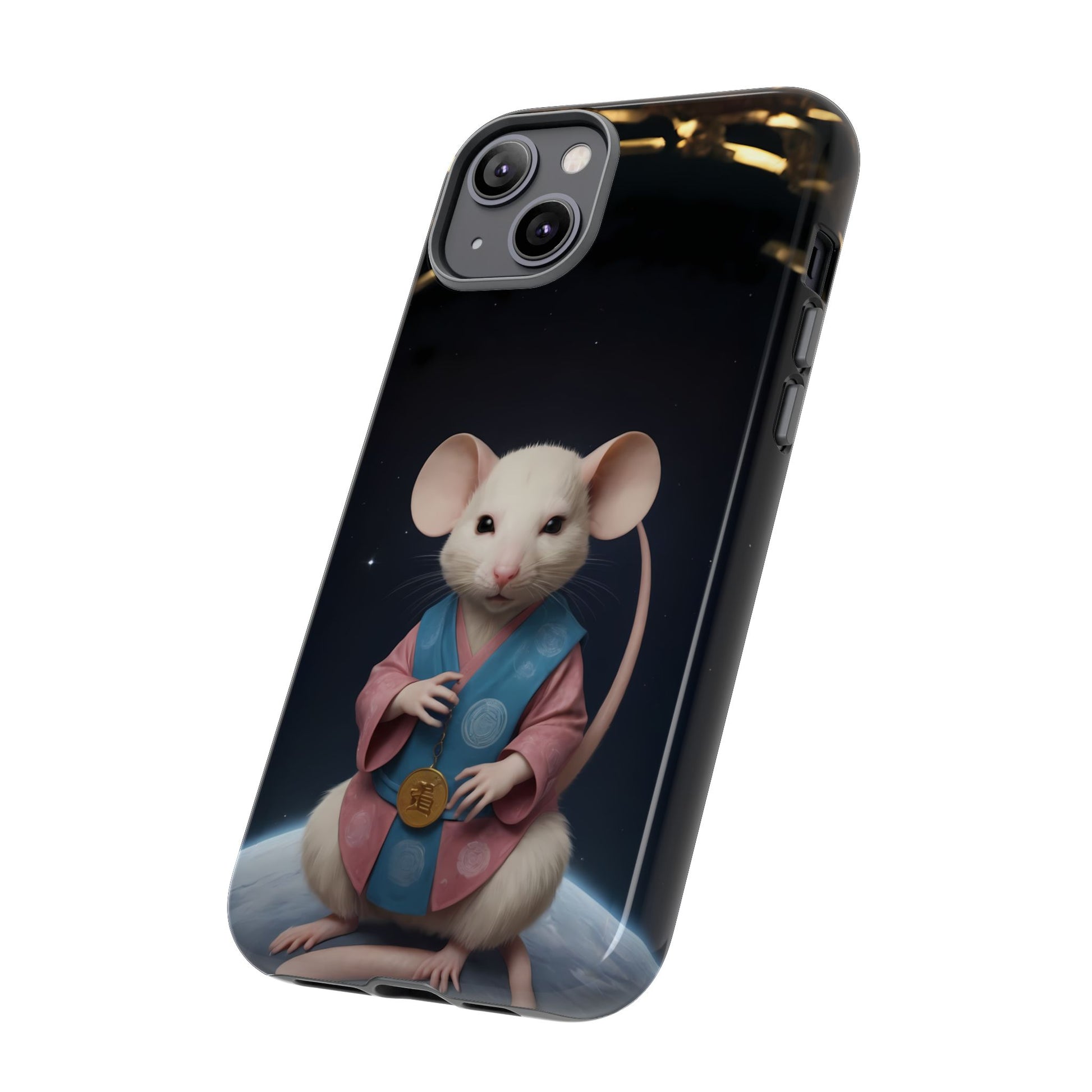 Chinese Zodiac Rat Phone Case for iPhone 8–16 Pro Max, iPhone 8 Plus–13 Mini, iPhone XS–XS Max, iPhone 11–14 Pro Max - Designed by Thalia