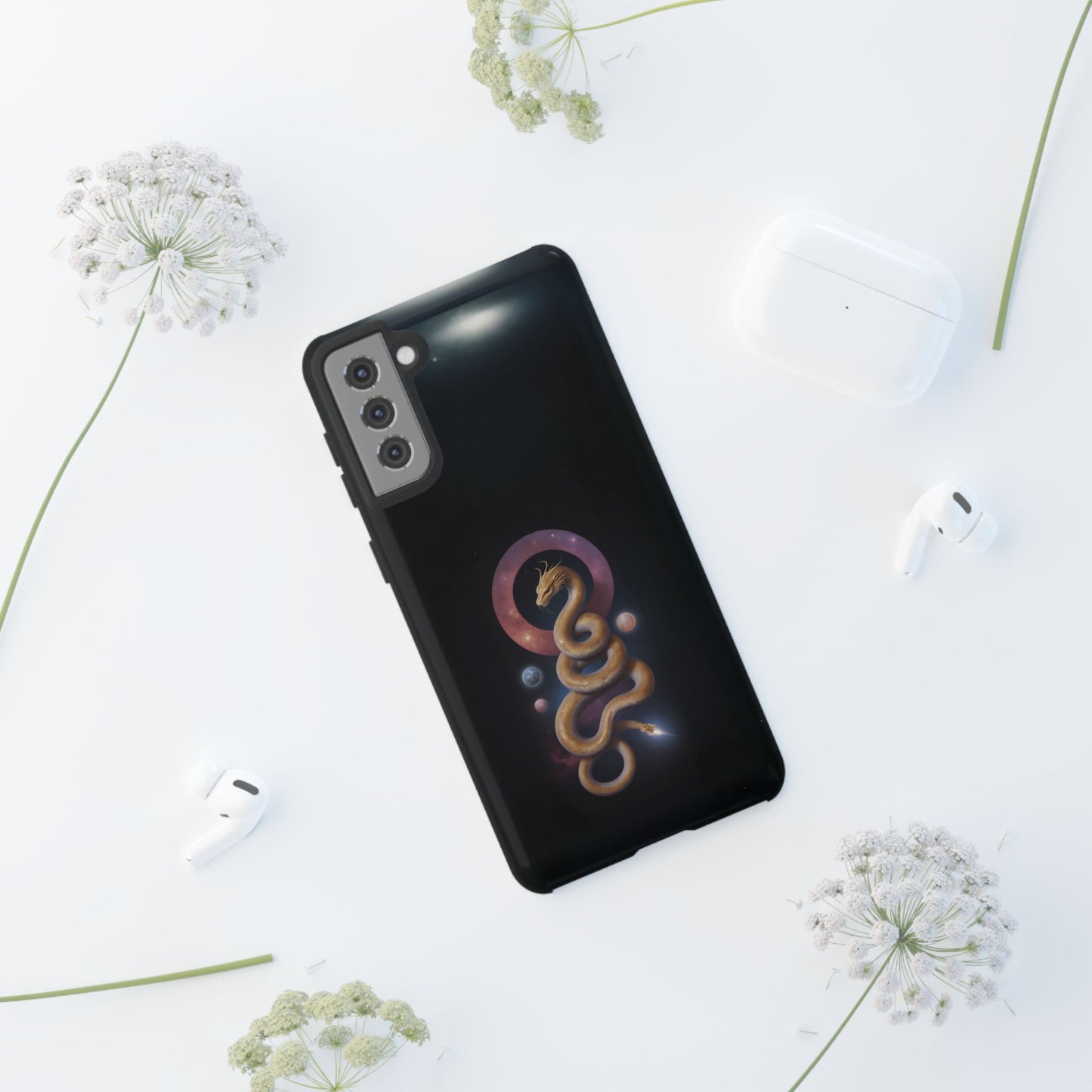 Chinese Zodiac Snake Custom Phone Case for iPhone 8–16 Pro Max, Pixel 5–8 Pro, Galaxy S10–S24 Ultra - Designed by Thalia