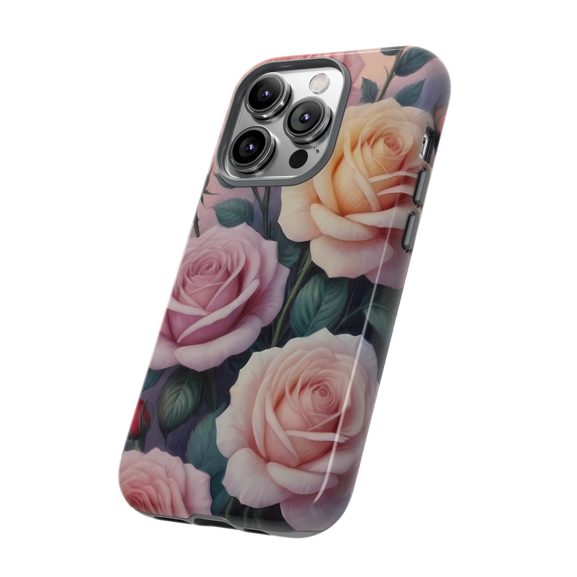 Bloom with Style - Roses Custom Phone Case for iPhone 8–16 Pro Max, iPhone 8 Plus–13 Mini, iPhone XS–XS Max, iPhone 11–14 Pro Max - Designed by Thalia