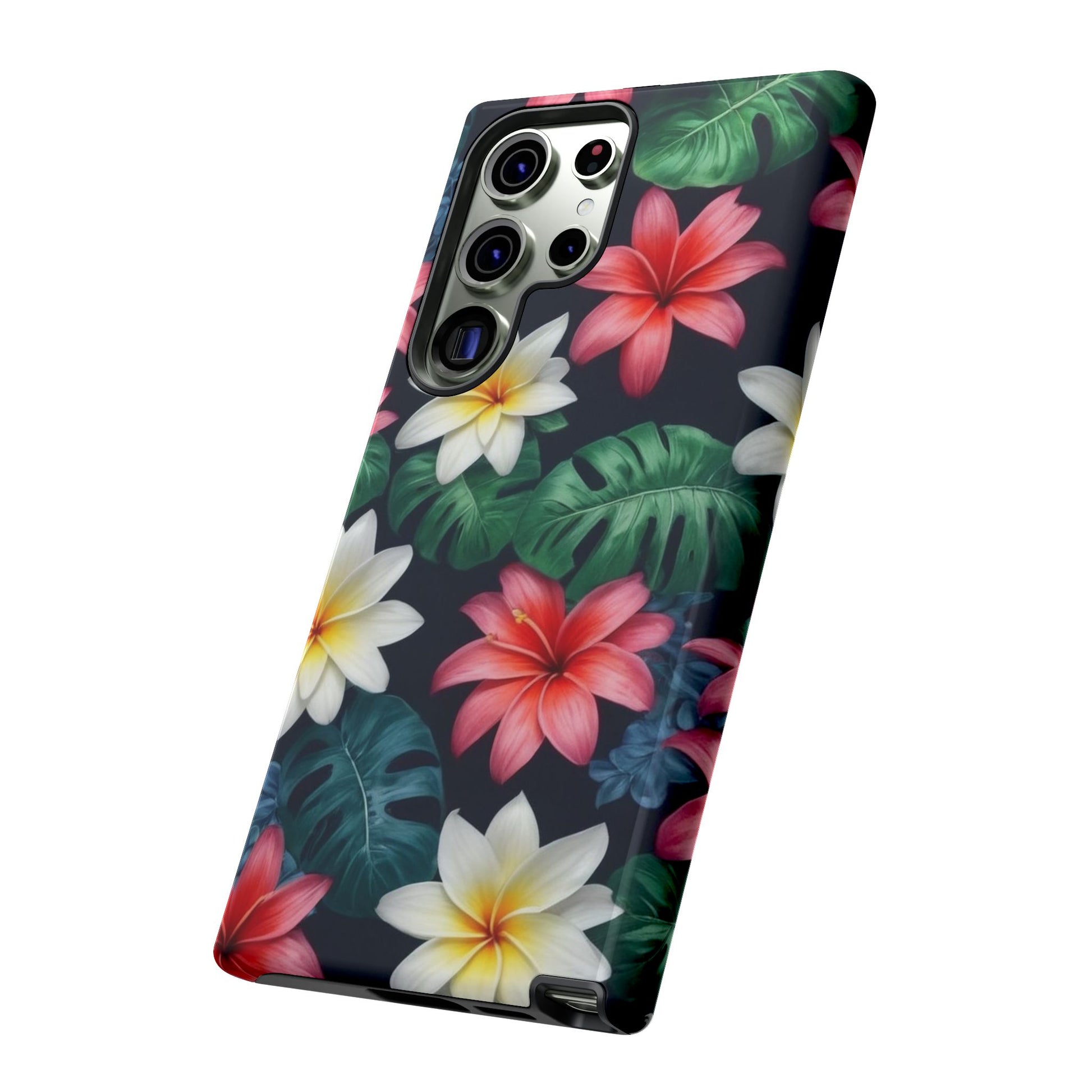 Hawaiian Flowers Custom Phone Case for Samsung Galaxy S10–S10 Plus, S20–S20 Ultra, S21, S22, S23, S24 Ultra - Designed by Thalia