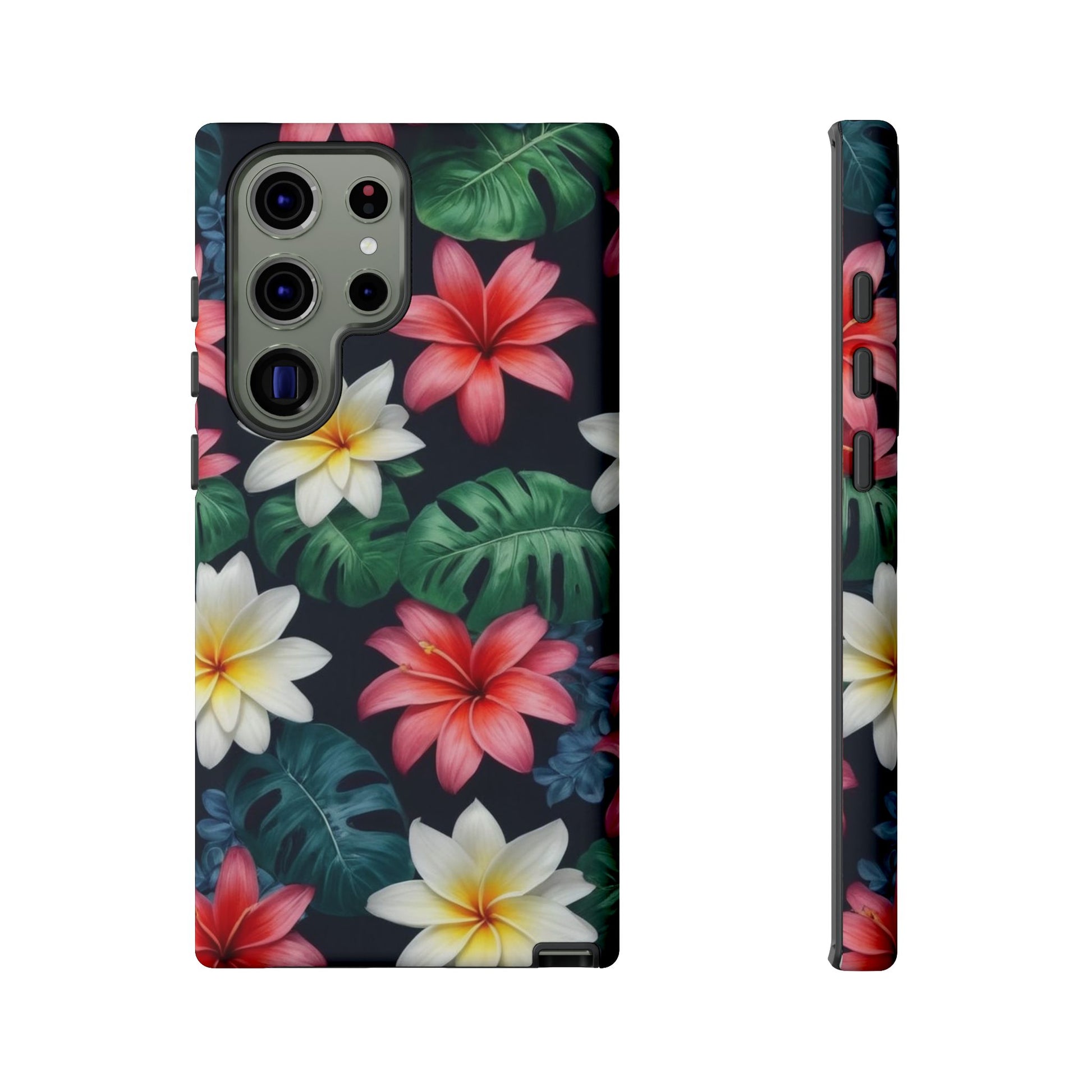 Hawaiian Flowers Custom Phone Case for Samsung Galaxy S10–S10 Plus, S20–S20 Ultra, S21, S22, S23, S24 Ultra - Designed by Thalia