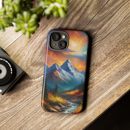 Mystic Mountains Stylish Unique UV Protected Phone Case for iPhone 8–16 Pro Max, iPhone 8 Plus–13 Mini, iPhone XS–XS Max, iPhone 11–14 Pro Max - Designed by Thalia