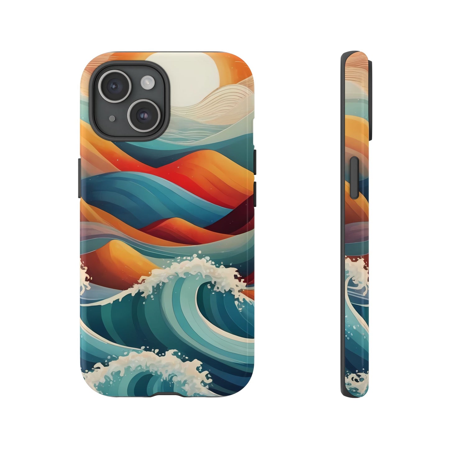 Retro Waves Phone Case for iPhone 8–16 Pro Max, Pixel 5–8 Pro, Galaxy S10–S24 Ultra - Designed by Thalia