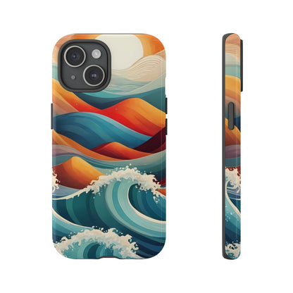 Retro Waves Phone Case for iPhone 8–16 Pro Max, Pixel 5–8 Pro, Galaxy S10–S24 Ultra - Designed by Thalia