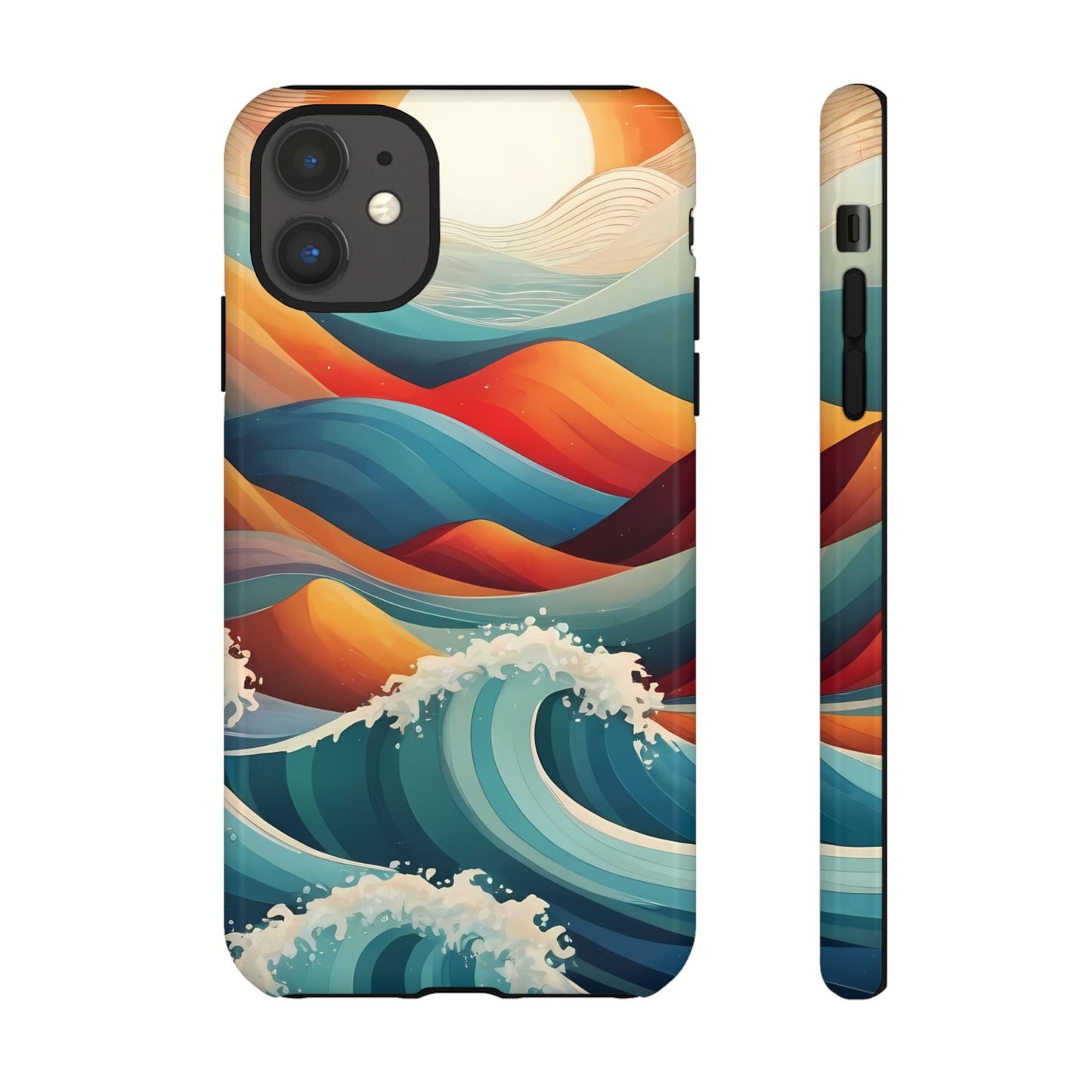 Retro Waves Stylish UV Protected Phone Case for iPhone 8–16 Pro Max, iPhone 8 Plus–13 Mini, iPhone XS–XS Max, iPhone 11–14 Pro Max - Designed by Thalia