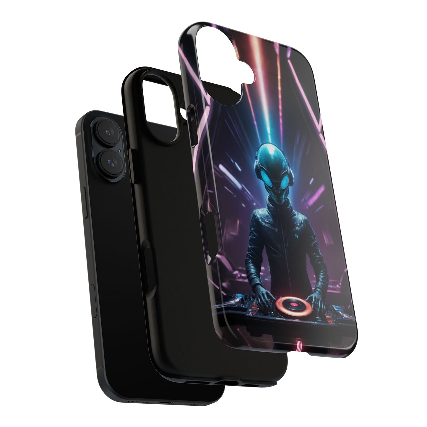 Alien DJ Phone Case for iPhone 8–16 Pro Max, Pixel 5–8 Pro, Galaxy S10–S24 Ultra - Designed by Thalia