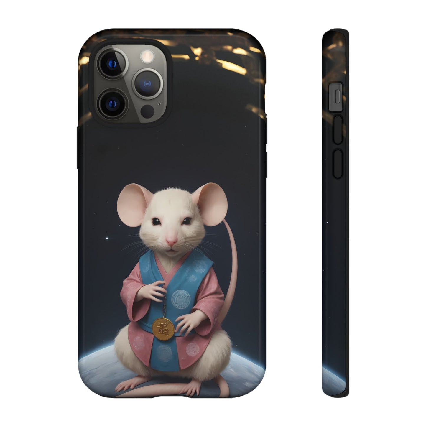 Chinese Zodiac Rat Phone Case for iPhone 8–16 Pro Max, iPhone 8 Plus–13 Mini, iPhone XS–XS Max, iPhone 11–14 Pro Max - Designed by Thalia