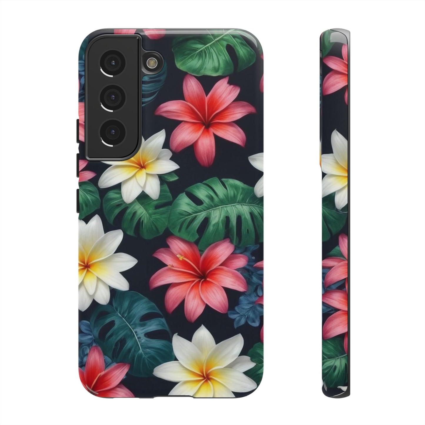 Hawaiian Flowers Custom Phone Case for Samsung Galaxy S10–S10 Plus, S20–S20 Ultra, S21, S22, S23, S24 Ultra - Designed by Thalia