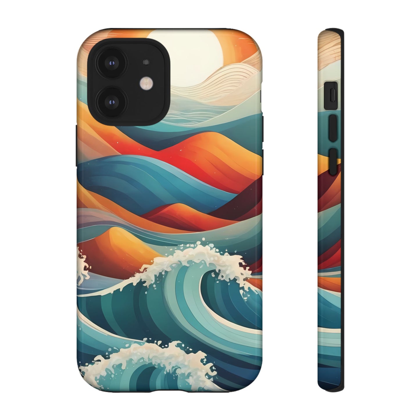 Retro Waves Phone Case for iPhone 8–16 Pro Max, Pixel 5–8 Pro, Galaxy S10–S24 Ultra - Designed by Thalia