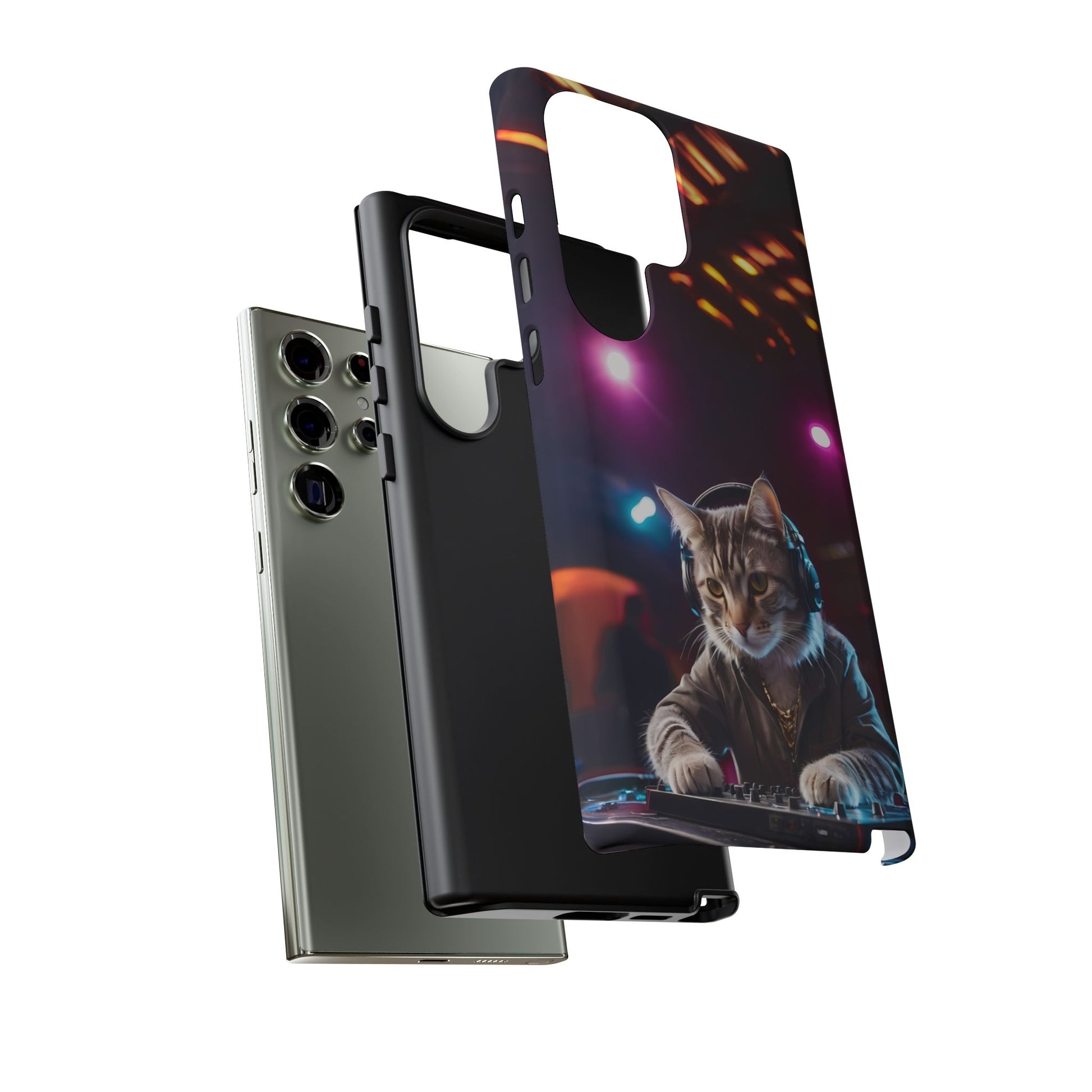 DJ Kitty Phone Case for iPhone 8–16 Pro Max, Pixel 5–8 Pro, Galaxy S10–S24 Ultra - Designed by Thalia