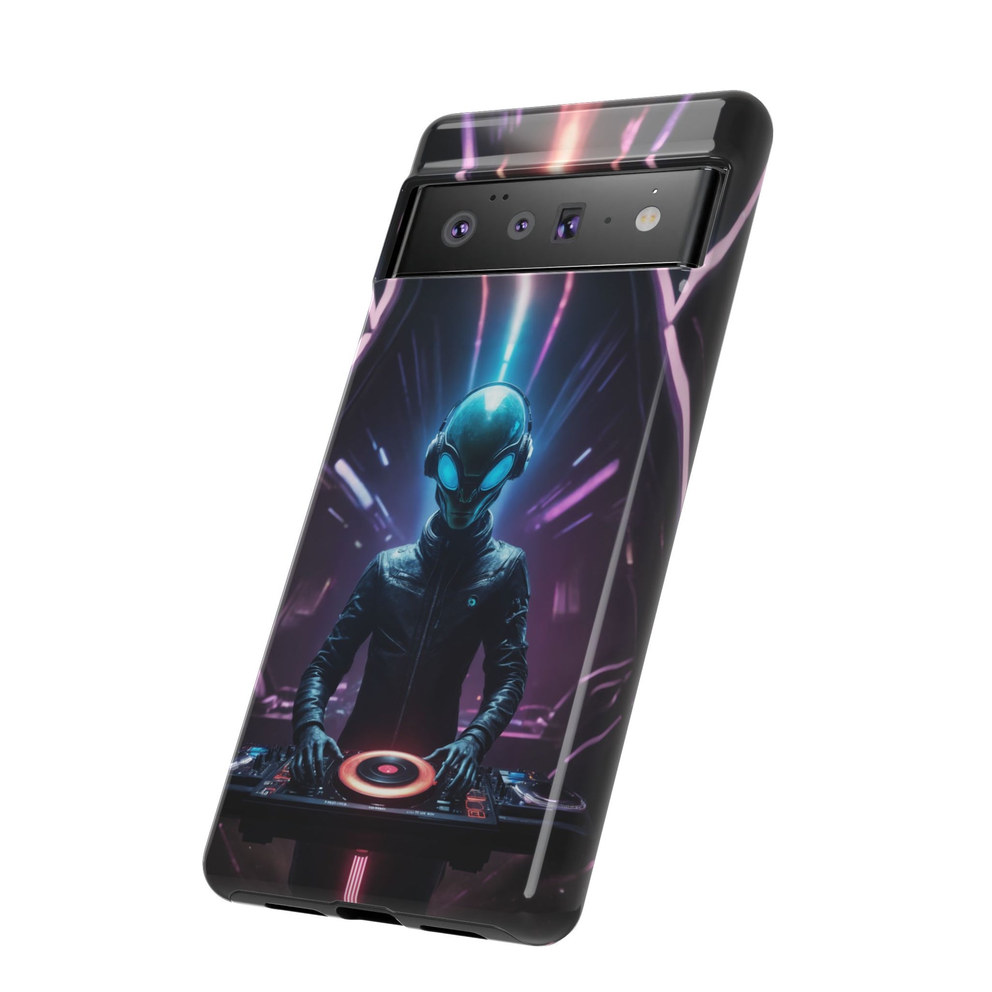 Alien DJ Phone Case for iPhone 8–16 Pro Max, Pixel 5–8 Pro, Galaxy S10–S24 Ultra - Designed by Thalia