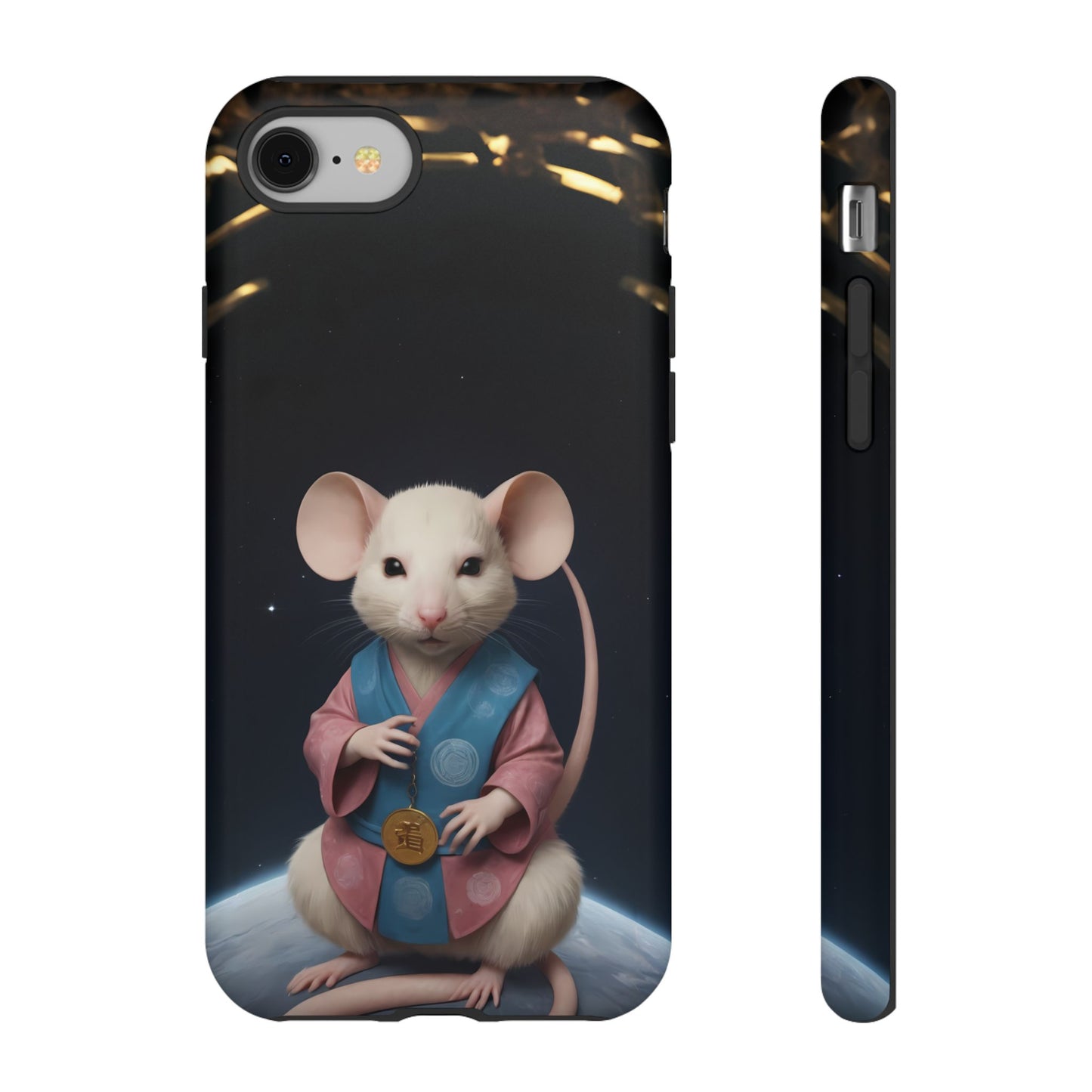 Chinese Zodiac Rat Phone Case for iPhone 8–16 Pro Max, iPhone 8 Plus–13 Mini, iPhone XS–XS Max, iPhone 11–14 Pro Max - Designed by Thalia