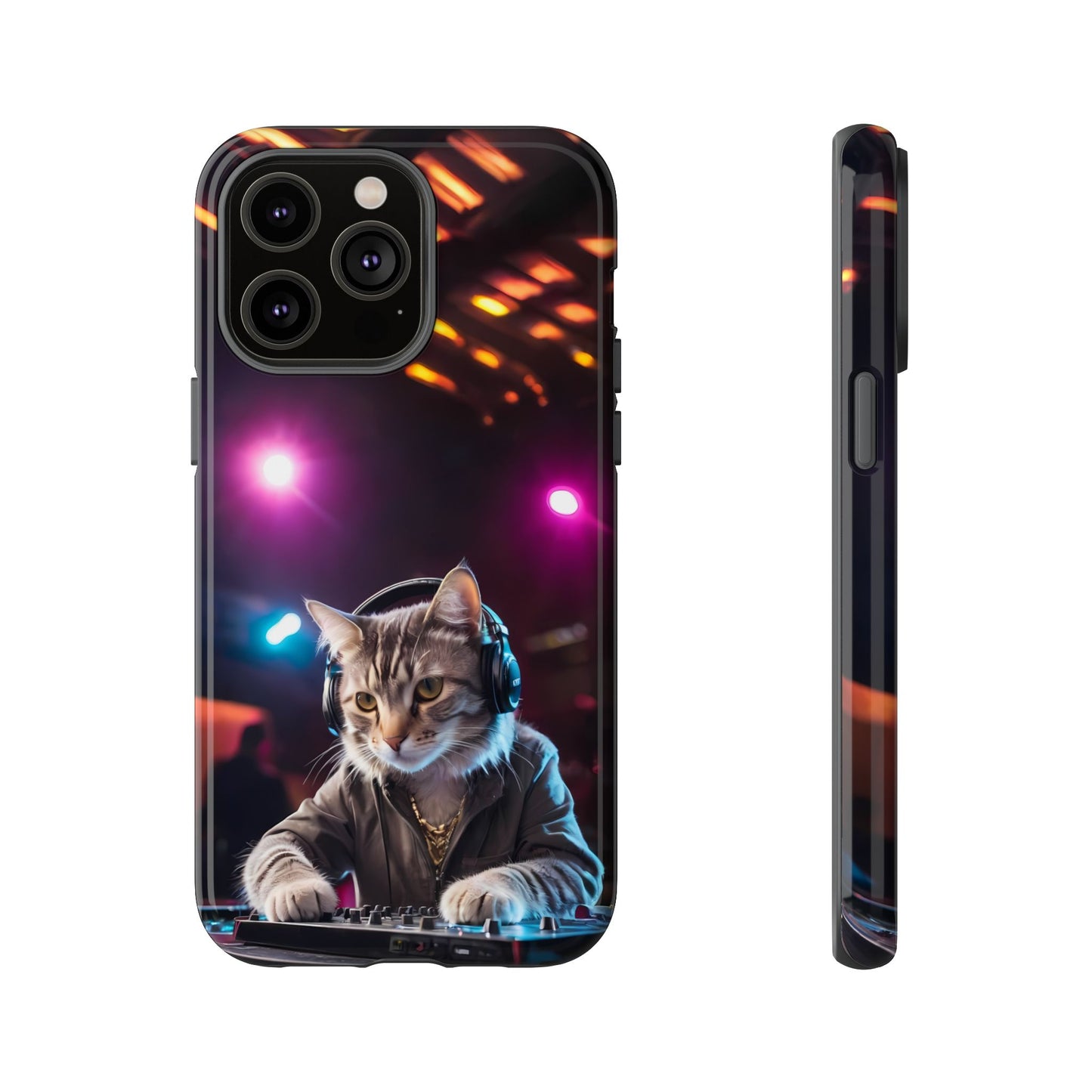 DJ Kitty Phone Case for iPhone 8–16 Pro Max, Pixel 5–8 Pro, Galaxy S10–S24 Ultra - Designed by Thalia