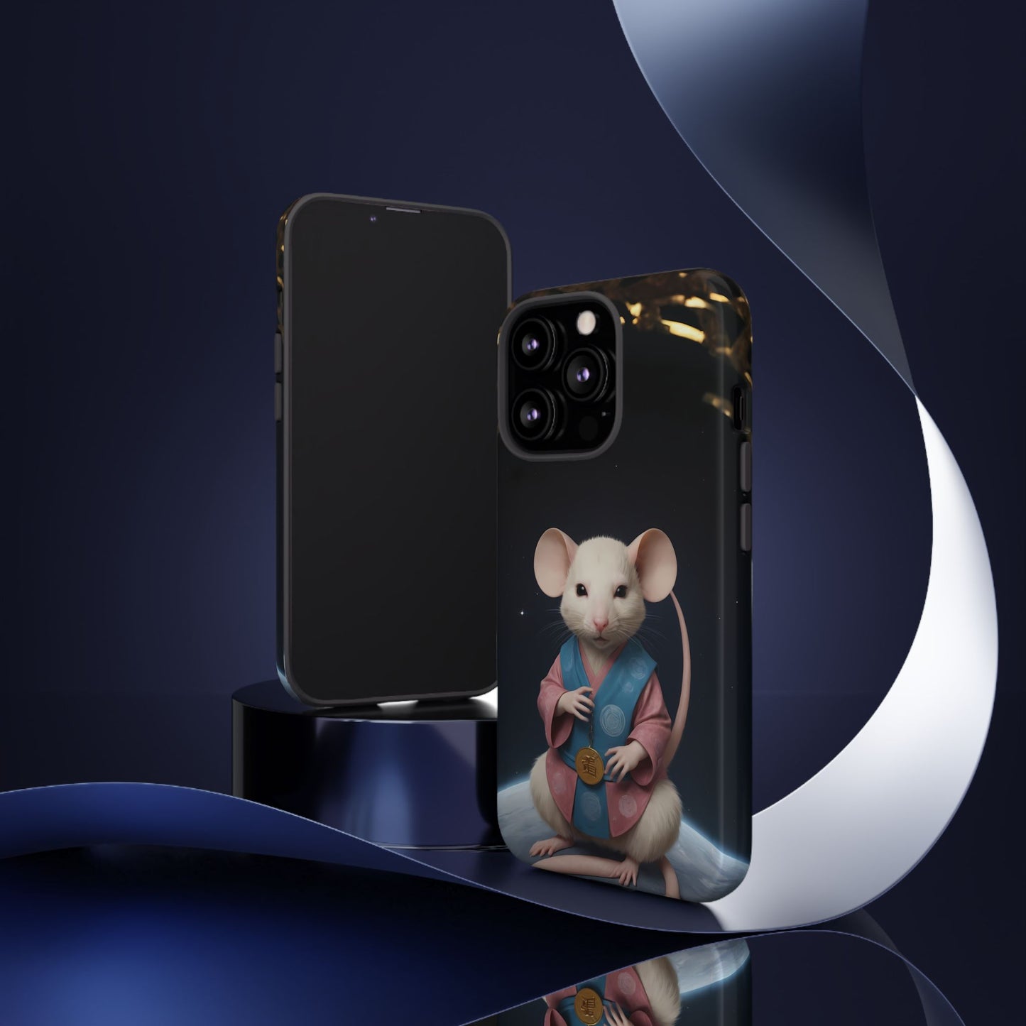 Chinese Zodiac Rat Phone Case for iPhone 8–16 Pro Max, iPhone 8 Plus–13 Mini, iPhone XS–XS Max, iPhone 11–14 Pro Max - Designed by Thalia