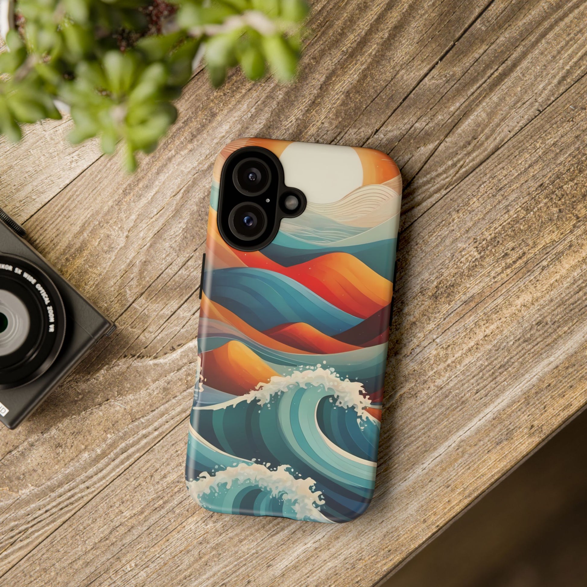 Retro Waves Phone Case for iPhone 8–16 Pro Max, Pixel 5–8 Pro, Galaxy S10–S24 Ultra - Designed by Thalia