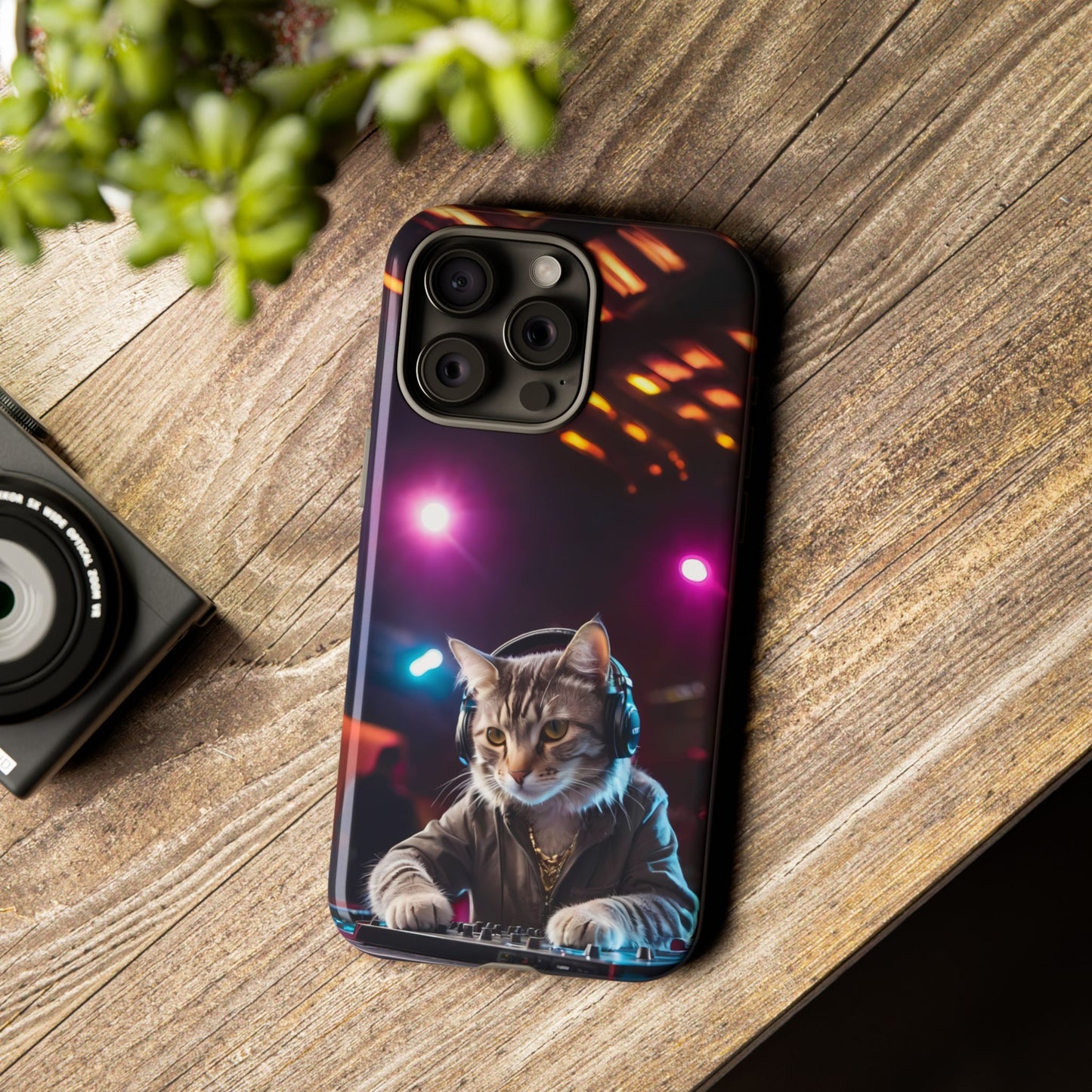 DJ Kitty Phone Case for iPhone 8–16 Pro Max, iPhone 8 Plus–13 Mini, iPhone XS–XS Max, iPhone 11–14 Pro Max - Designed by Thalia