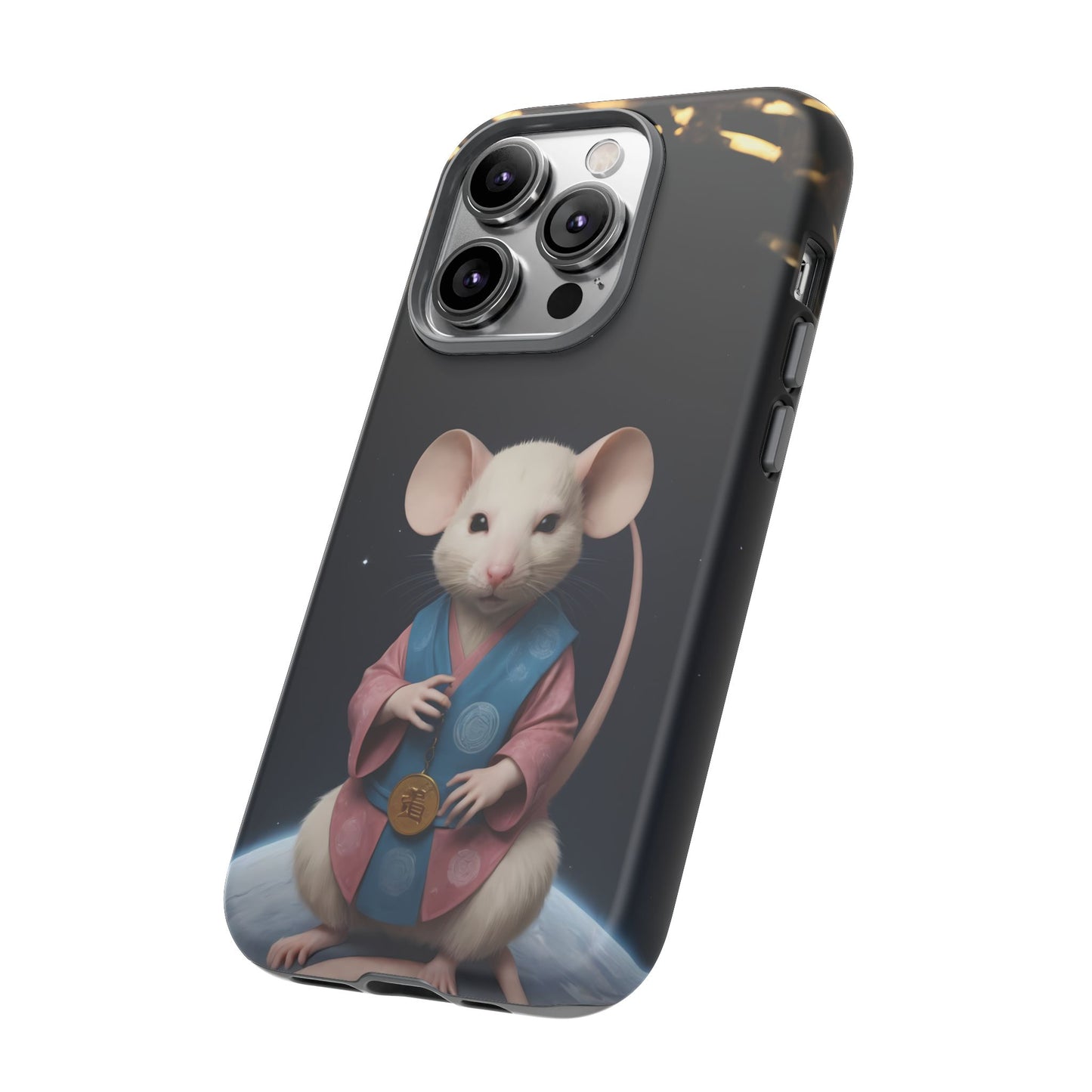 Chinese Zodiac Rat Phone Case for iPhone 8–16 Pro Max, iPhone 8 Plus–13 Mini, iPhone XS–XS Max, iPhone 11–14 Pro Max - Designed by Thalia