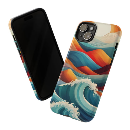 Retro Waves Phone Case for iPhone 8–16 Pro Max, Pixel 5–8 Pro, Galaxy S10–S24 Ultra - Designed by Thalia