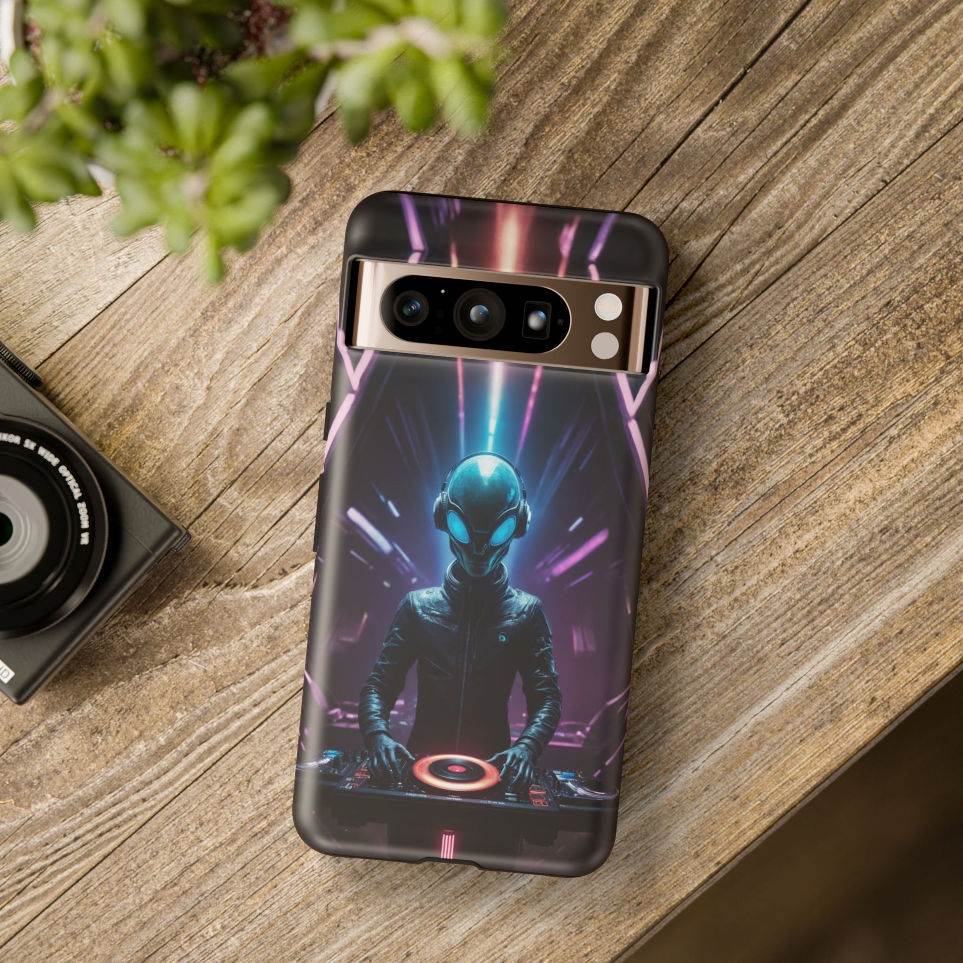 Alien DJ Phone Case for iPhone 8–16 Pro Max, Pixel 5–8 Pro, Galaxy S10–S24 Ultra - Designed by Thalia