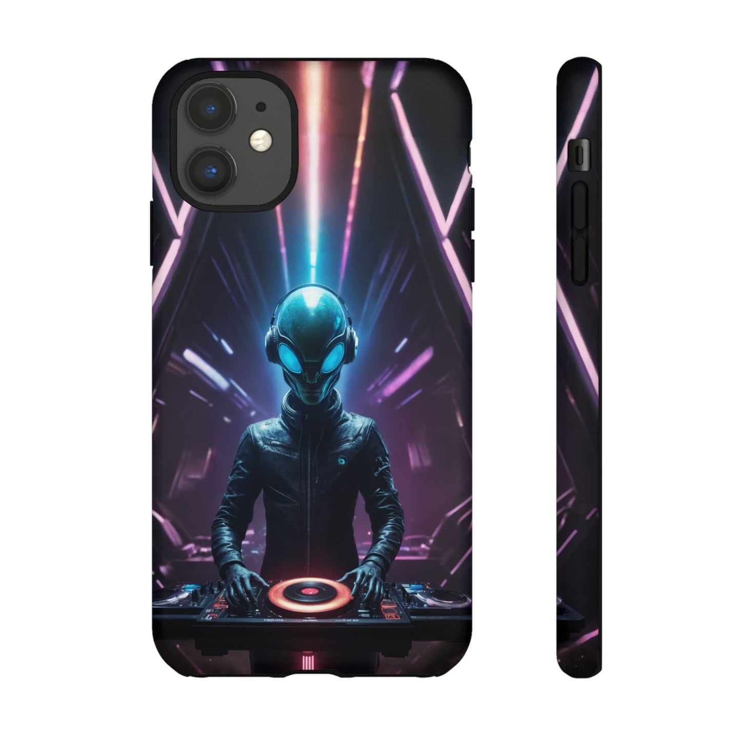 Alien DJ Custom Phone Case for iPhone 8–16 Pro Max, iPhone 8 Plus–13 Mini, iPhone XS–XS Max, iPhone 11–14 Pro Max - Designed by Thalia