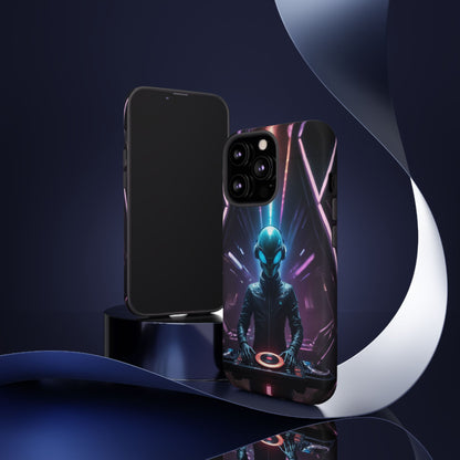 Alien DJ Custom Phone Case for iPhone 8–16 Pro Max, iPhone 8 Plus–13 Mini, iPhone XS–XS Max, iPhone 11–14 Pro Max - Designed by Thalia