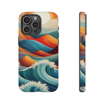 Retro Waves Phone Case for iPhone 8–16 Pro Max, Pixel 5–8 Pro, Galaxy S10–S24 Ultra - Designed by Thalia