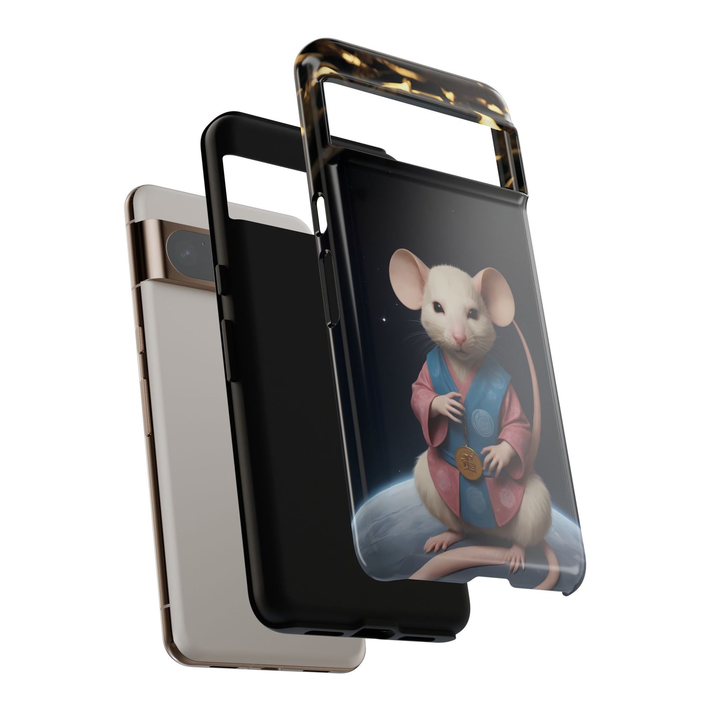 Chinese Zodiac Rat Phone Case for Google Pixel 8 Pro, Pixel 8, Pixel 7, Pixel 6 Pro, Pixel 6, Pixel 5 5G - Designed by Thalia