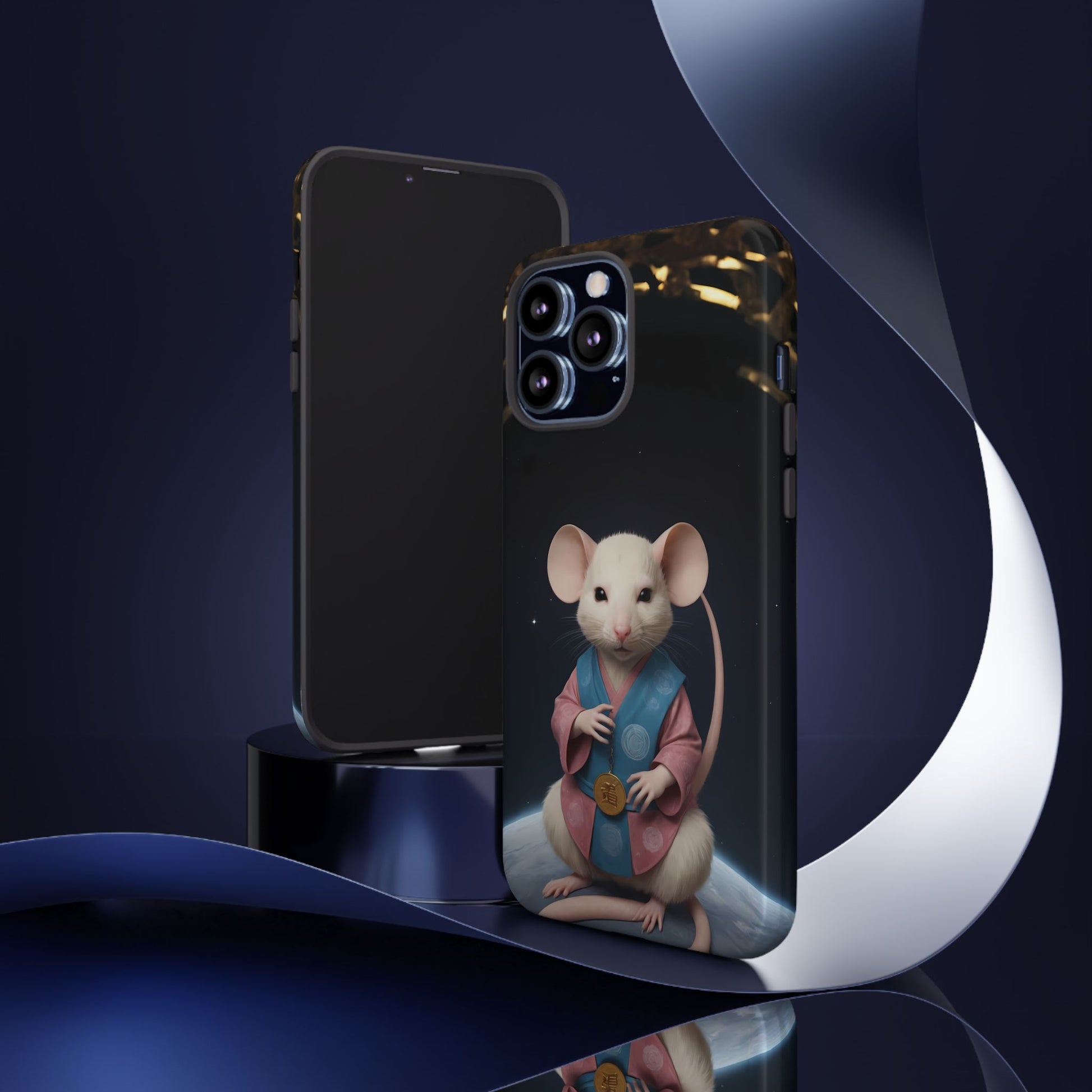 Chinese Zodiac Rat Phone Case for iPhone 8–16 Pro Max, iPhone 8 Plus–13 Mini, iPhone XS–XS Max, iPhone 11–14 Pro Max - Designed by Thalia