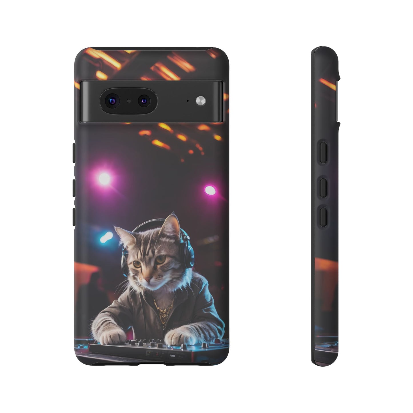 DJ Kitty Phone Case for iPhone 8–16 Pro Max, Pixel 5–8 Pro, Galaxy S10–S24 Ultra - Designed by Thalia