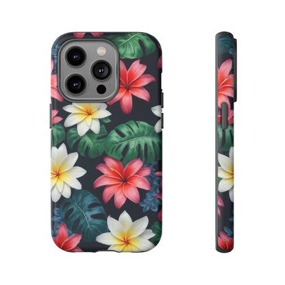 Hawaiian Flowers Phone Case for iPhone 8–16 Pro Max, iPhone 8 Plus–13 Mini, iPhone XS–XS Max, iPhone 11–14 Pro Max - Designed by Thalia