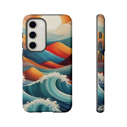 Retro Waves Phone Case for iPhone 8–16 Pro Max, Pixel 5–8 Pro, Galaxy S10–S24 Ultra - Designed by Thalia