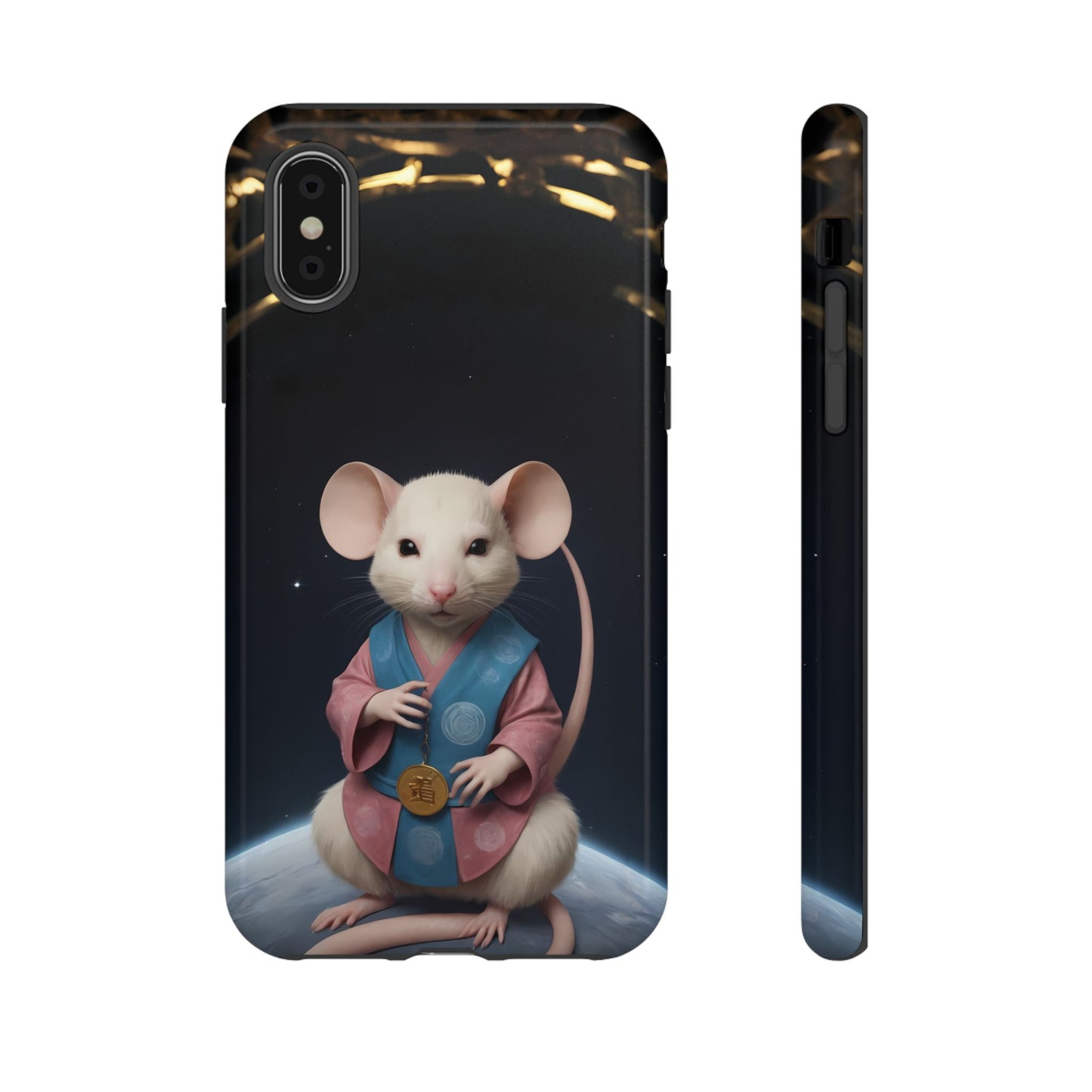 Chinese Zodiac Rat Phone Case for iPhone 8–16 Pro Max, iPhone 8 Plus–13 Mini, iPhone XS–XS Max, iPhone 11–14 Pro Max - Designed by Thalia