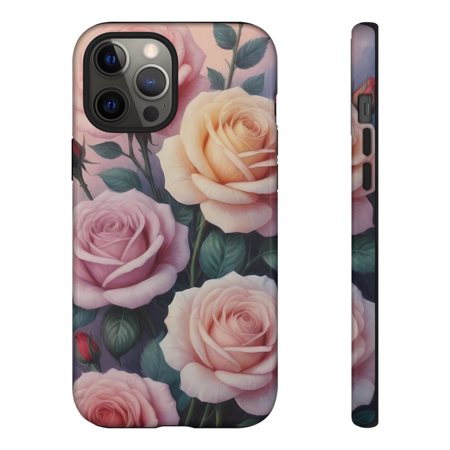 Bloom with Style - Roses Custom Phone Case for iPhone 8–16 Pro Max, iPhone 8 Plus–13 Mini, iPhone XS–XS Max, iPhone 11–14 Pro Max - Designed by Thalia