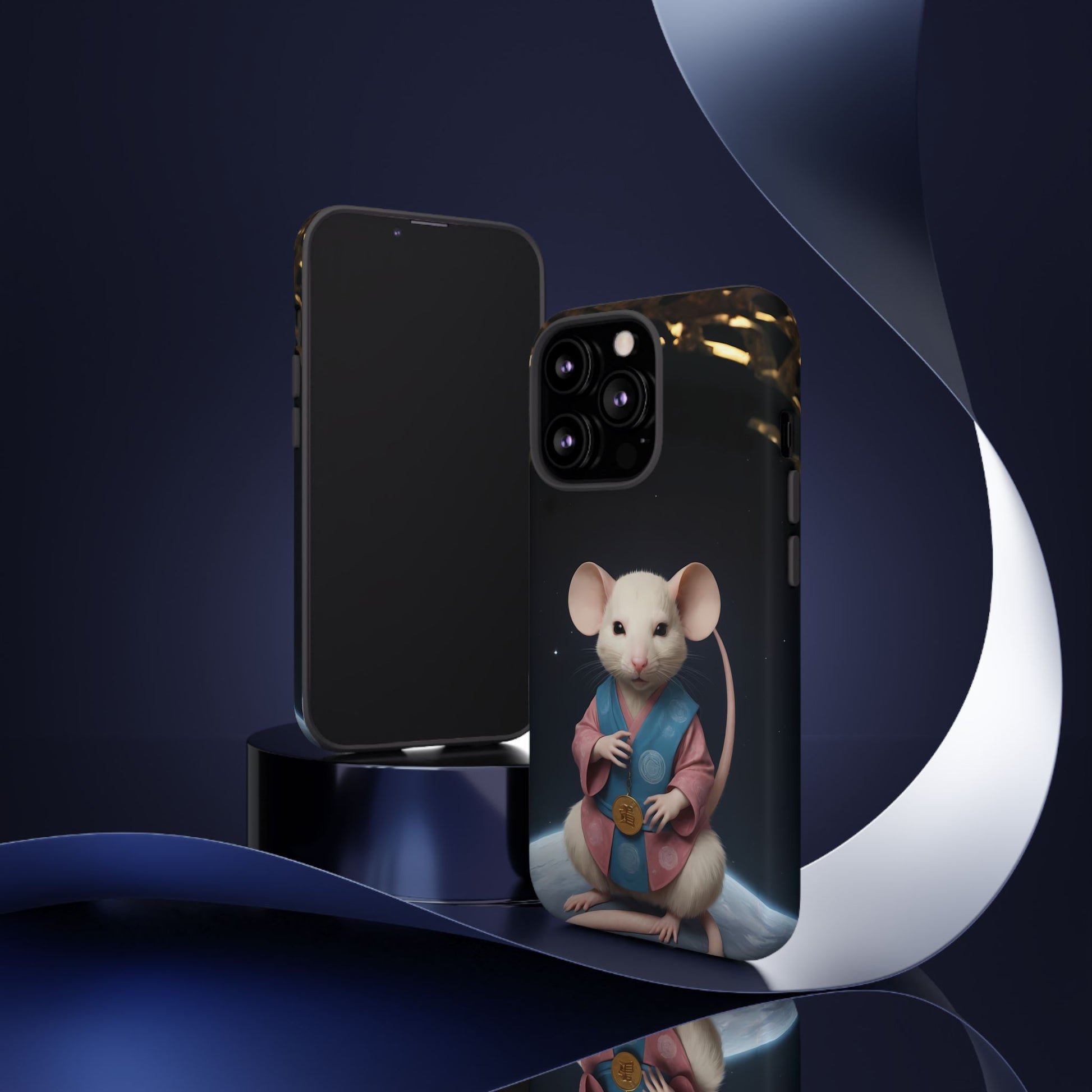 Chinese Zodiac Rat Phone Case for iPhone 8–16 Pro Max, iPhone 8 Plus–13 Mini, iPhone XS–XS Max, iPhone 11–14 Pro Max - Designed by Thalia