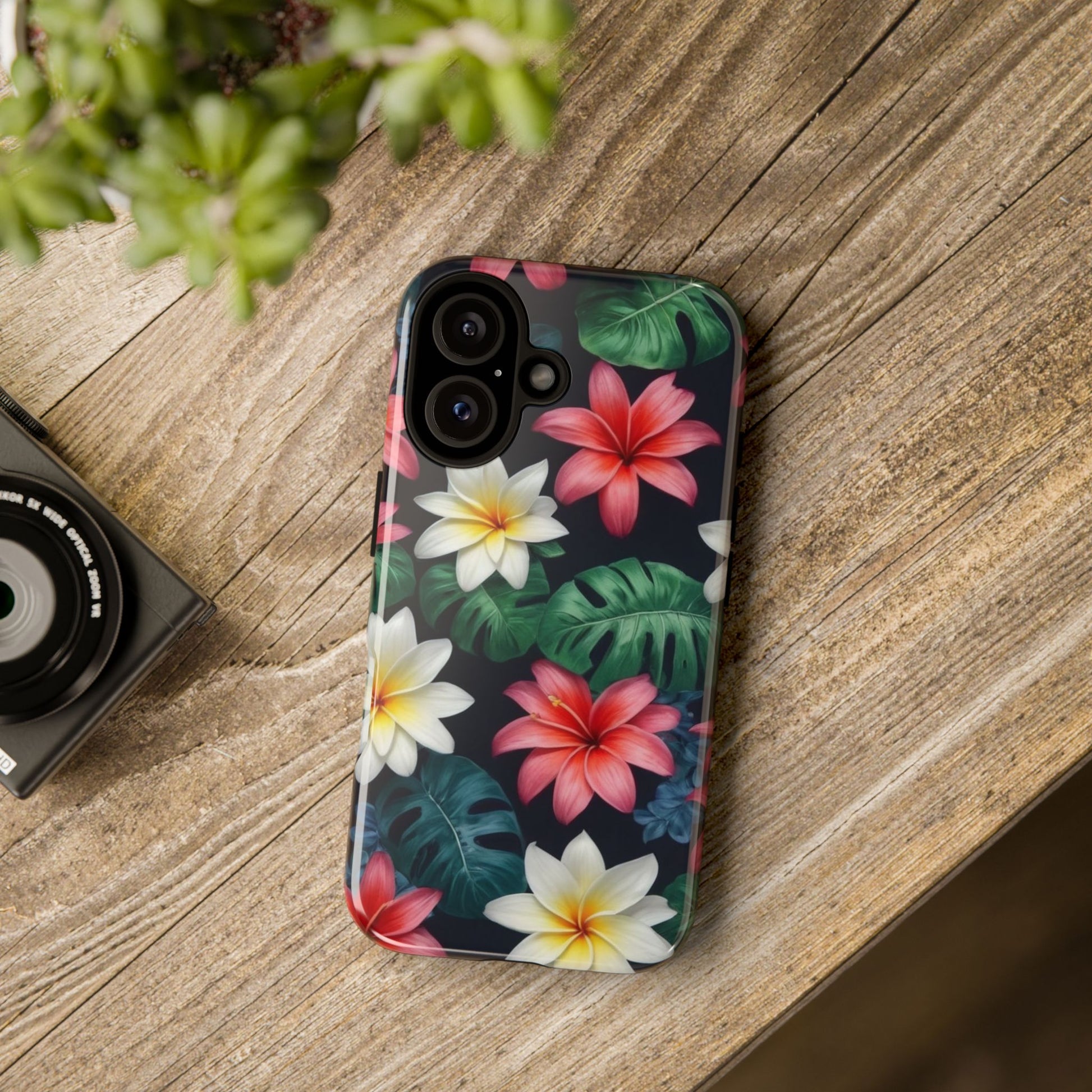 Hawaiian Flowers Phone Case for iPhone 8–16 Pro Max, iPhone 8 Plus–13 Mini, iPhone XS–XS Max, iPhone 11–14 Pro Max - Designed by Thalia