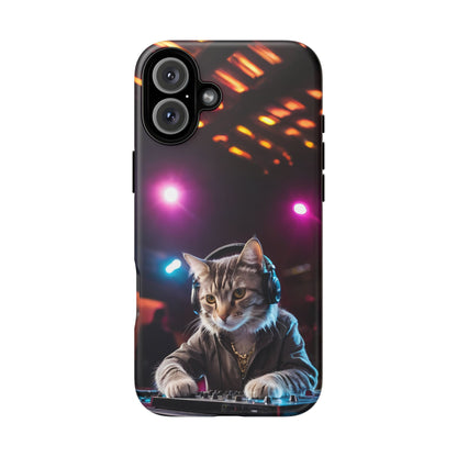 DJ Kitty Phone Case for iPhone 8–16 Pro Max, Pixel 5–8 Pro, Galaxy S10–S24 Ultra - Designed by Thalia